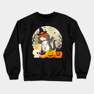 Halloween Cat in september we wear gold Crewneck Sweatshirt